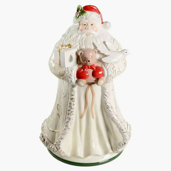 Spode CHRISTMAS TREE - Santa Cookie Jar White - Picture 1 of 6
